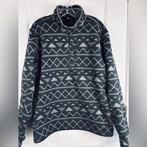 The North Face Gordon Lyons 1/4 Zip Pullover Fleece Mens Large Geometric Print